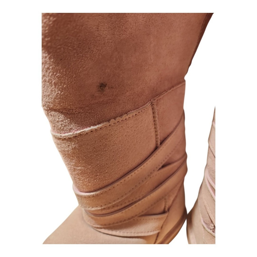 La Mo Suede Faux Fur Cuff Winter Boots, Women's, Blush Pink, Comfortable - Picture 5 of 6